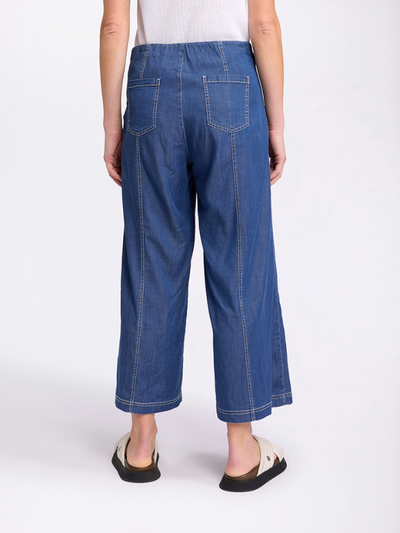 Marco Polo 3/4 Wide Leg Denim Jeans Denim Back