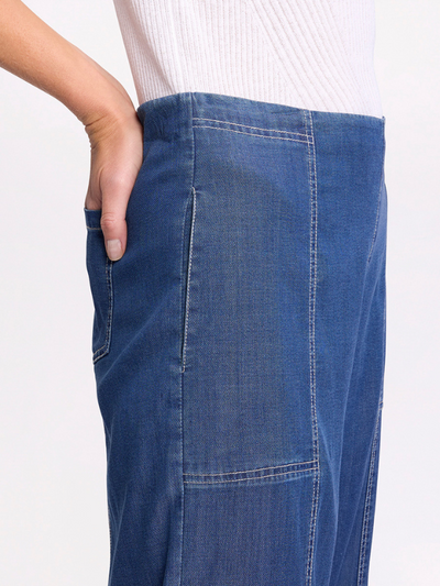 Marco Polo 3/4 Wide Leg Denim Jeans Denim Detail