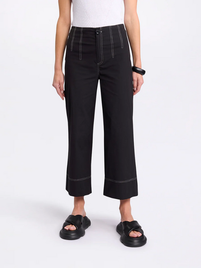 Marco Polo 3/4 Wide Leg Pant Black Front