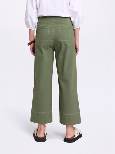 Marco Polo 3/4 Wide Leg Pants Olive Back