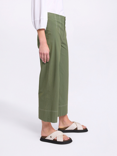 Marco Polo 3/4 Wide Leg Pants Olive Side