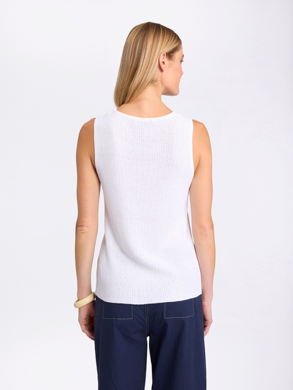 Marco Polo Essential Knit Tank White Back