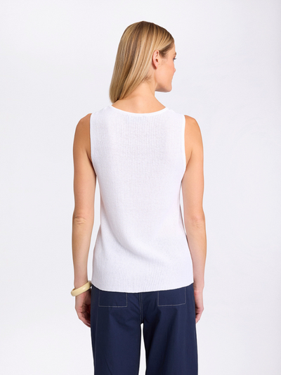 Marco Polo Essential Knit Tank White Back