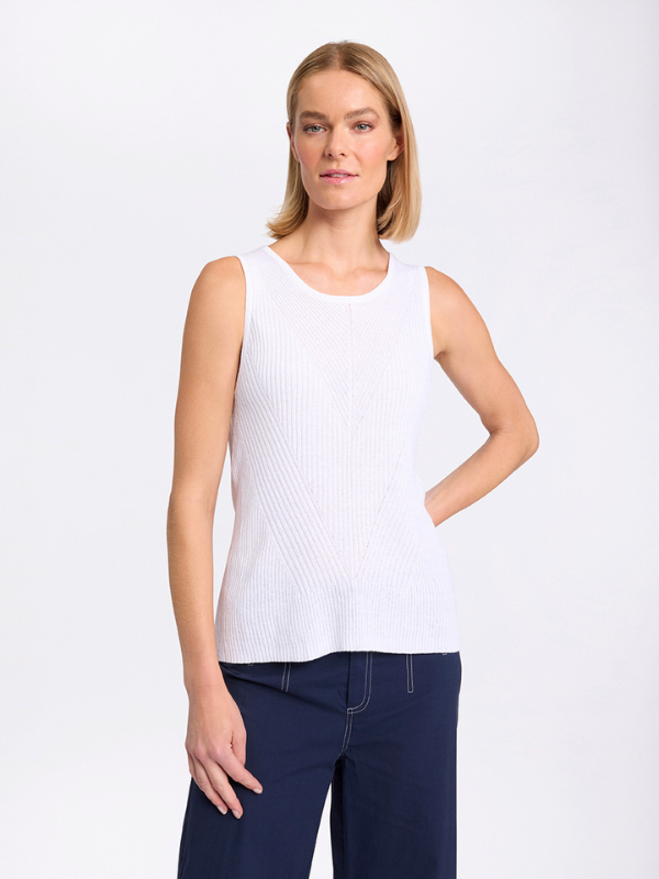 Marco Polo Essential Knit Tank White Front