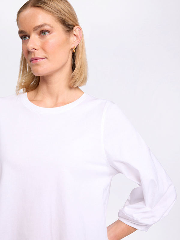 Marco Polo Lantern Sleeve Tee White Detail