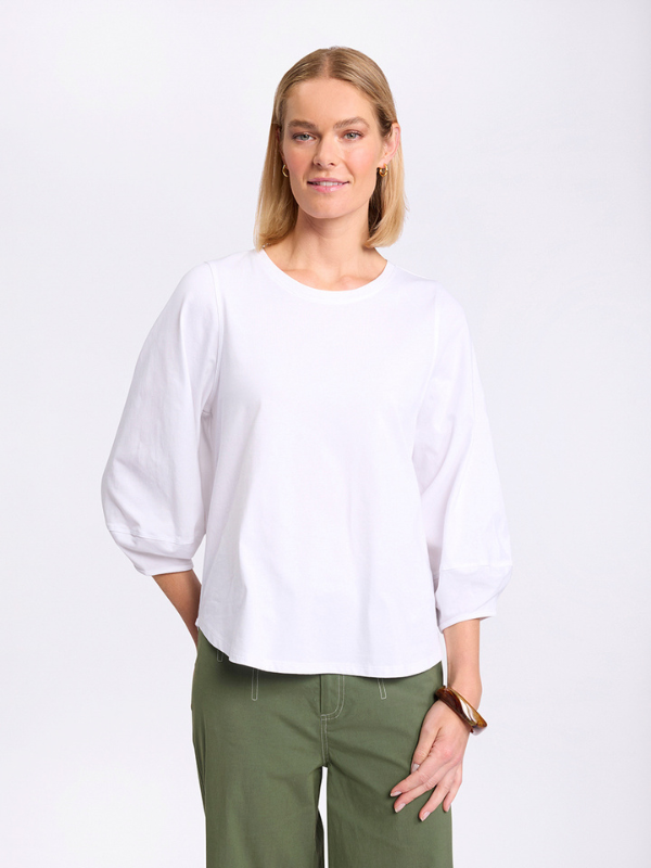 Marco Polo Lantern Sleeve Tee White Front