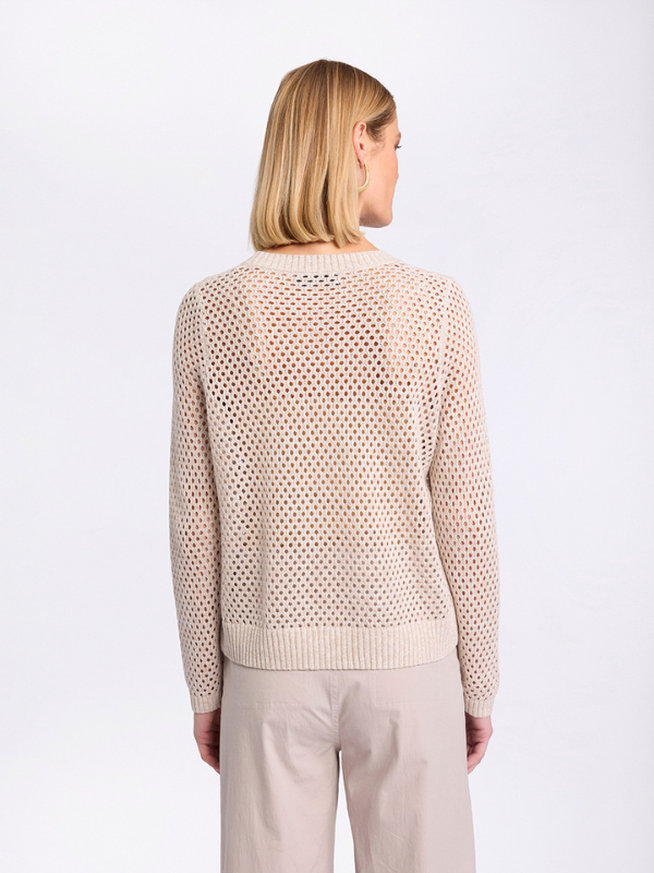 Marco Polo Long Sleeve Pull Over Knit Natural Back