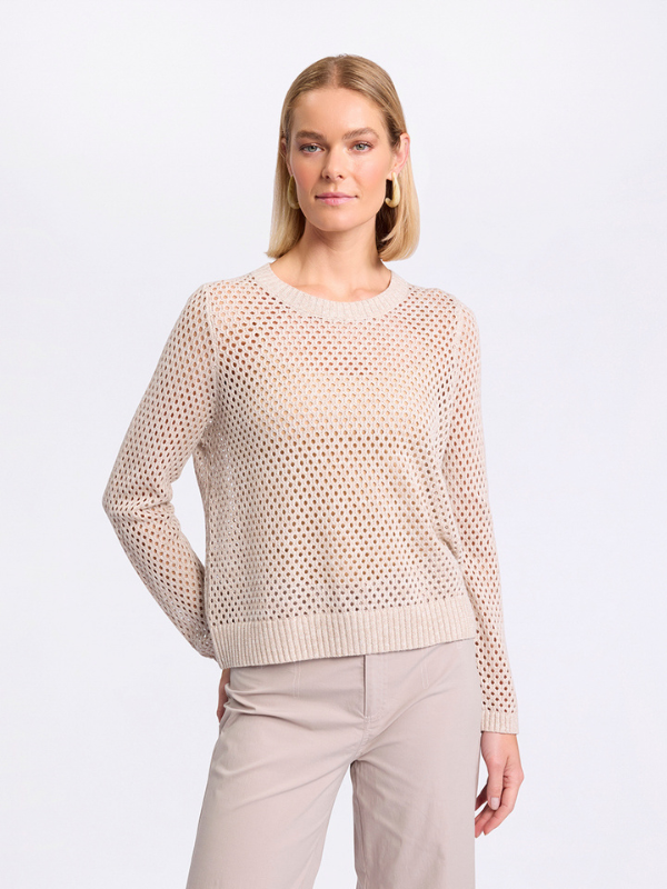 Marco Polo Long Sleeve Pull Over Knit Natural Front