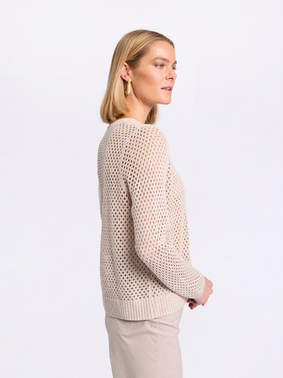 Marco Polo Long Sleeve Pull Over Knit Natural Side