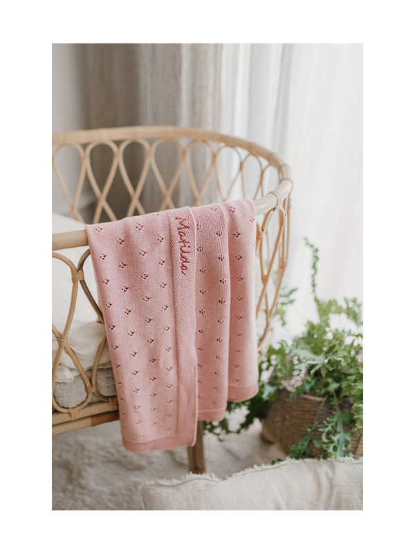Nana Huchy Pointelle Blanket Fairy Floss Pink