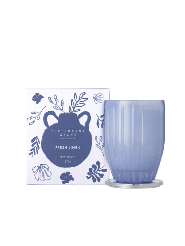 Peppermint Grove Fresh Linen Soy Candle 370g