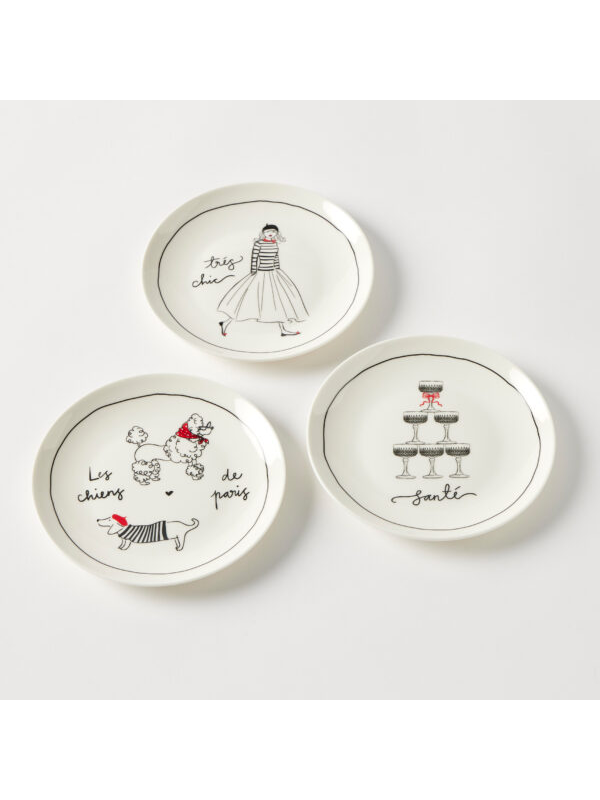 Pilbeam Living Bistro Blanc Petite Plate Dogs