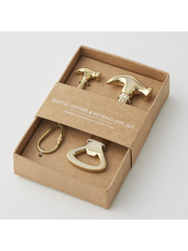 Pilbeam Living Hammer Bottle Opener & Keyring Gift Set