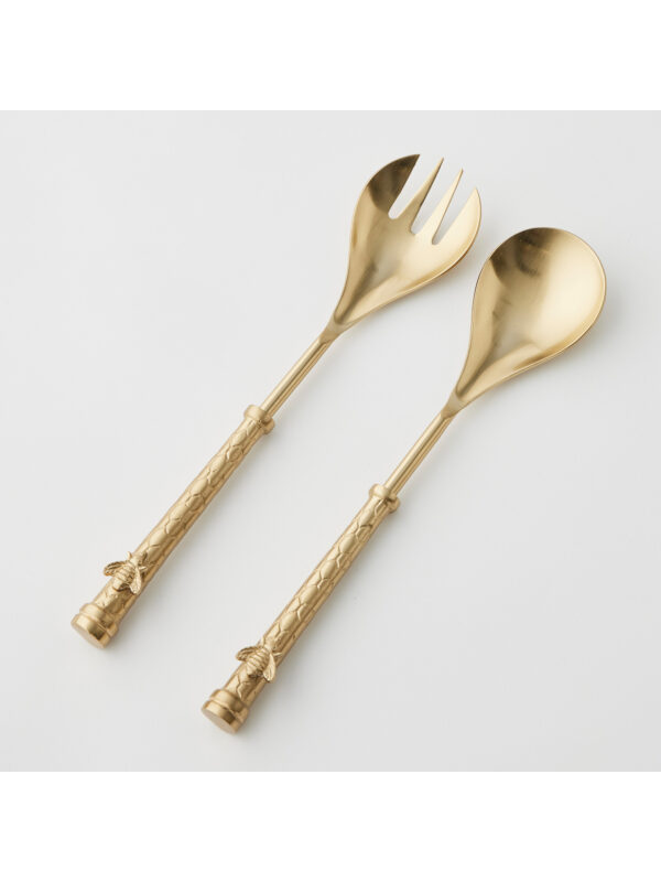 Pilbeam Living Honeycomb Salad Servers Gold