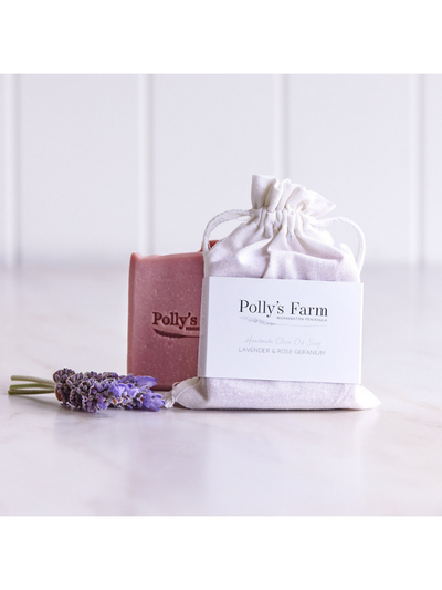 Polly's Farm Lavender & Rose Geranium Soap 110g