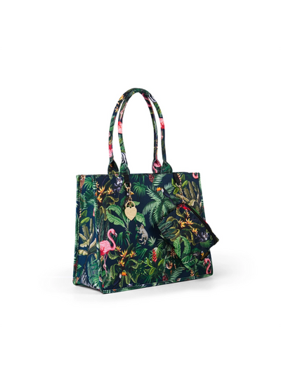 Queen of Hearts Pink Flamingo Book Tote