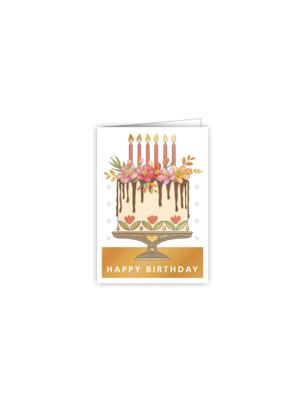 Quire Mini Happy Birthday Cake with Candles Card