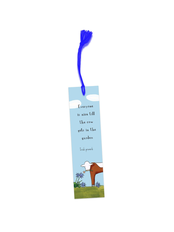 Red Tractor Designs Cow in the Garden Bookmark