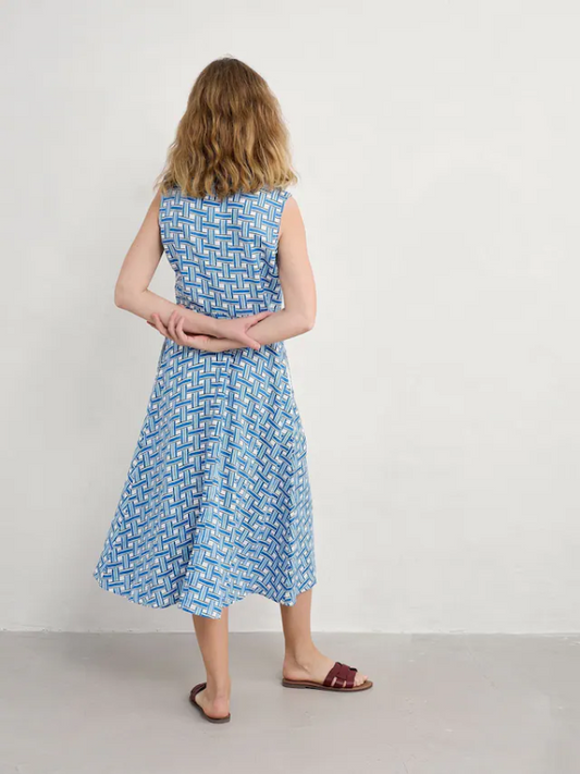 Seasalt Cornwall Carved Wood Dress Deck Weave Cargo Back