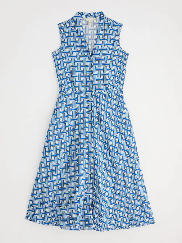 Seasalt Cornwall Carved Wood Dress Deck Weave Cargo Flat Lay