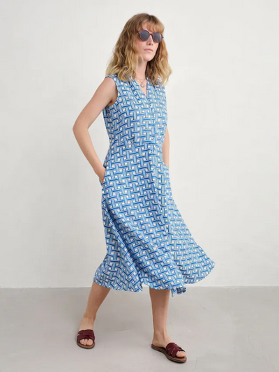 Seasalt Cornwall Carved Wood Dress Deck Weave Cargo Front