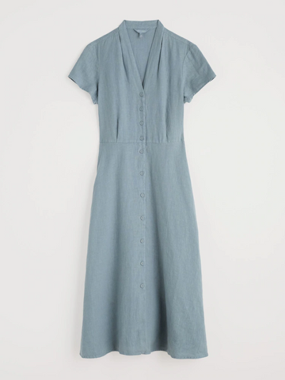 Seasalt Cornwall Carved Wood Midi Dress Hail Flat Lay