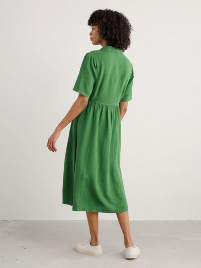 Seasalt Cornwall Fen Violet Linen Midi Dress Hedgerow Back