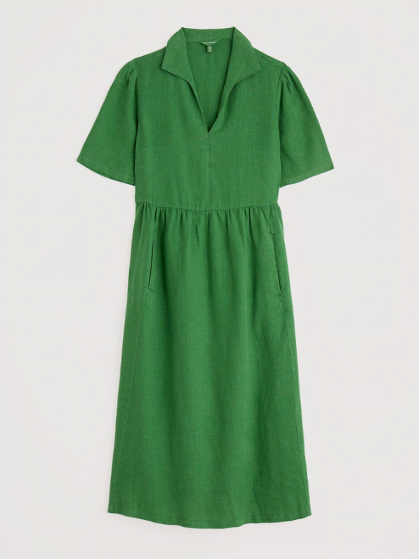 Seasalt Cornwall Fen Violet Linen Midi Dress Hedgerow Flat Lay