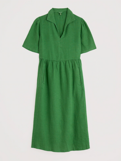 Seasalt Cornwall Fen Violet Linen Midi Dress Hedgerow Flat Lay