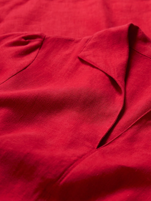 Seasalt Cornwall Fen Violet Linen Midi Dress Scarlet Swatch