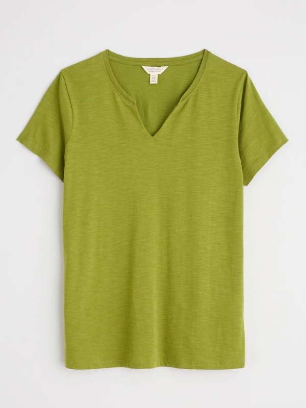 Seasalt Cornwall Kellow T-Shirt Dark Citron Flat Lay