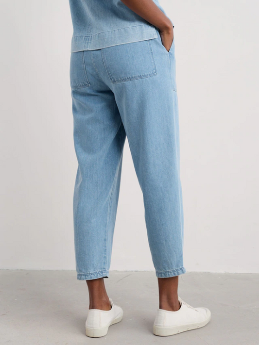 Seasalt Cornwall Sholl Denim Joggers Light Wash Back