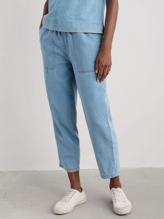 Seasalt Cornwall Sholl Denim Joggers Light Wash Front