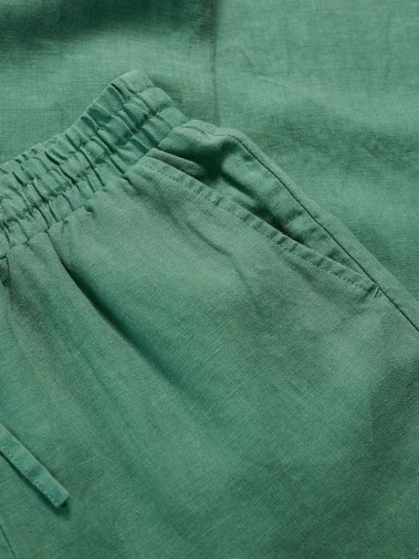 Seasalt Cornwall Tide Flow Wide Leg Linen Pants Pine Swatch