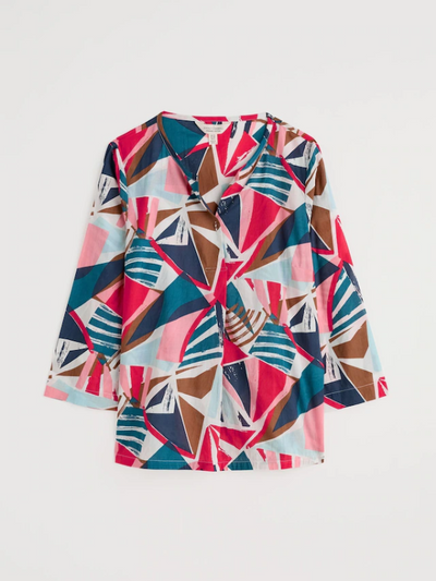 Seasalt Cornwall Watercolour Sketch 3/4 Sleeve Top Spinnaker Sails Chalk Flat Lay