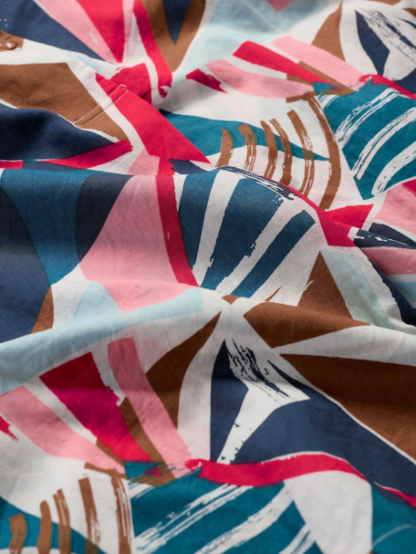 Seasalt Cornwall Watercolour Sketch 3/4 Sleeve Top Spinnaker Sails Chalk Swatch