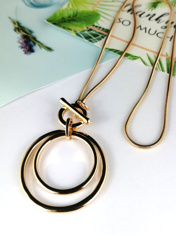 SHE Jewellery Double Circle Necklace Gold