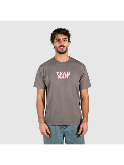 Skwosh Yeah Nah T-Shirt Charcoal Front