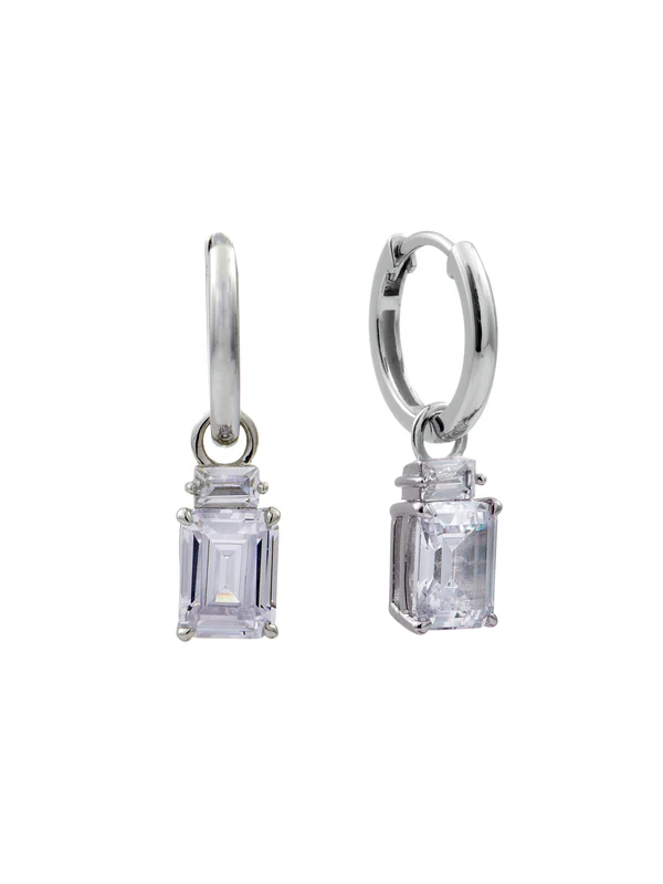 Sybella Jewellery Adeline Clear Baguette CZ Silver Earrings