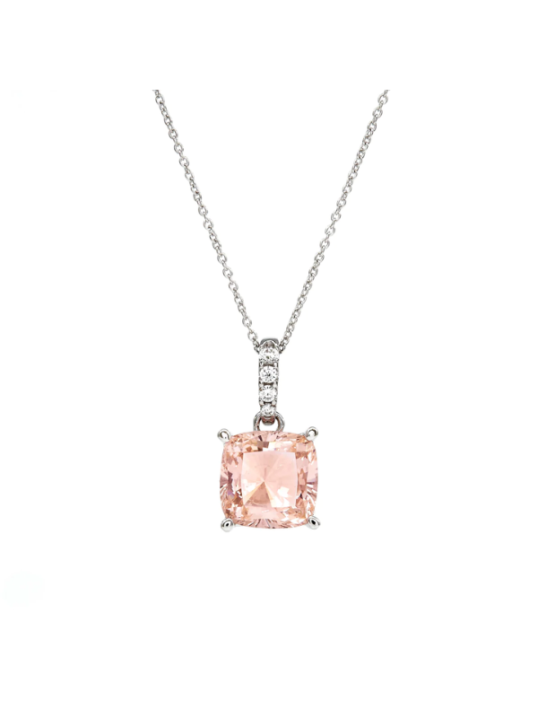 Sybella Jewellery Ariella Pink & Clear CZ Silver Pendant