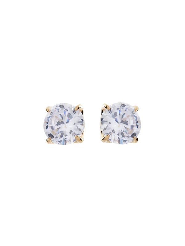 Sybella Jewellery Brillliant Claw Set CZ Gold Stud Earrings 5mm