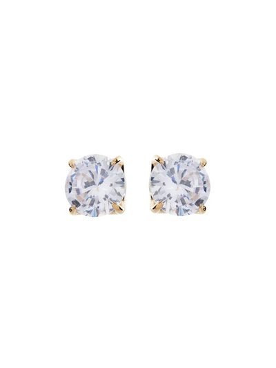 Sybella Jewellery Brillliant Claw Set CZ Gold Stud Earrings 5mm