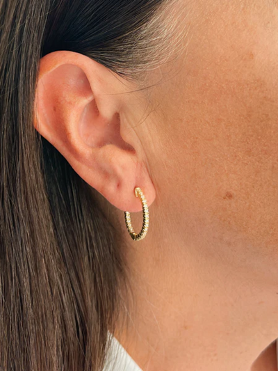 Sybella Jewellery Caroline CZ Fine Gold Hoop Earrings