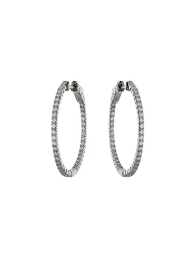 Sybella Jewellery Caroline CZ Fine Silver Hoop Earrings