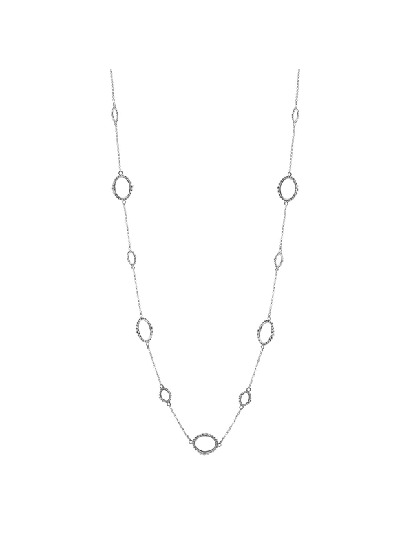 Sybella Jewellery Fiona Silver Oval Chain Long Necklace