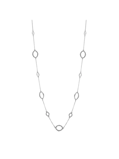 Sybella Jewellery Fiona Oval Chain Long Necklace Silver