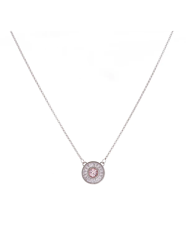 Sybella Jewellery Mia Silver & Pink CZ Necklace