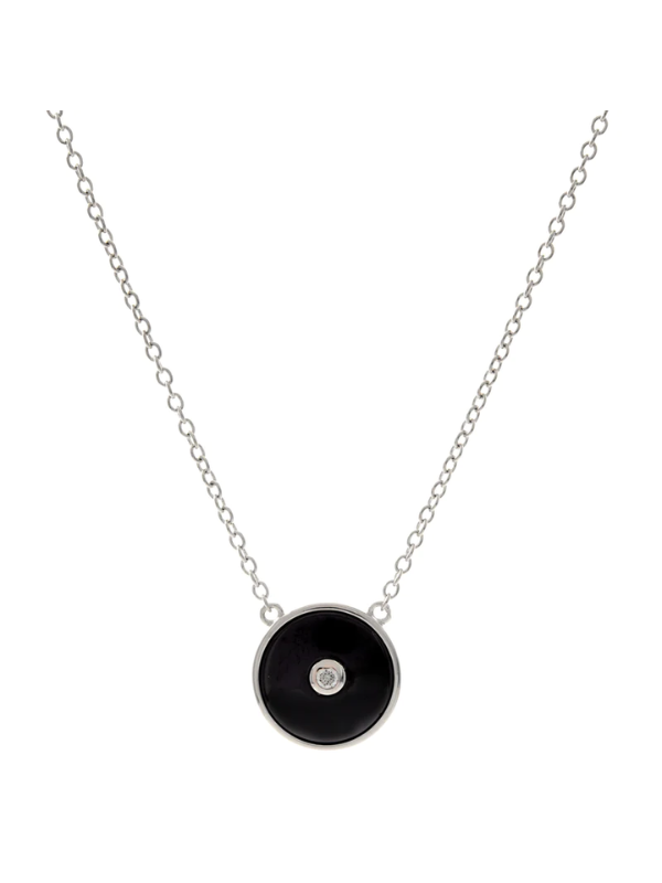 Sybella Jewellery Olivia Rhodium & Black Necklace