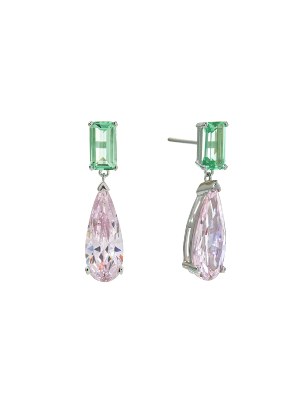 Sybella Jewellery Victoria Pink & Green Chandelier Earrings