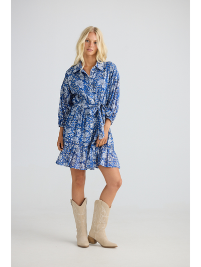 Talisman Echo Dress Blue Blossom Front